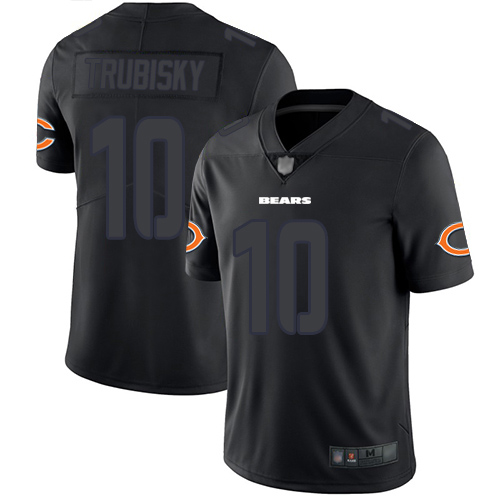 Chicago Bears Limited Black Men Mitchell Trubisky Jersey NFL Football #10 Rush Impact->nfl t-shirts->Sports Accessory